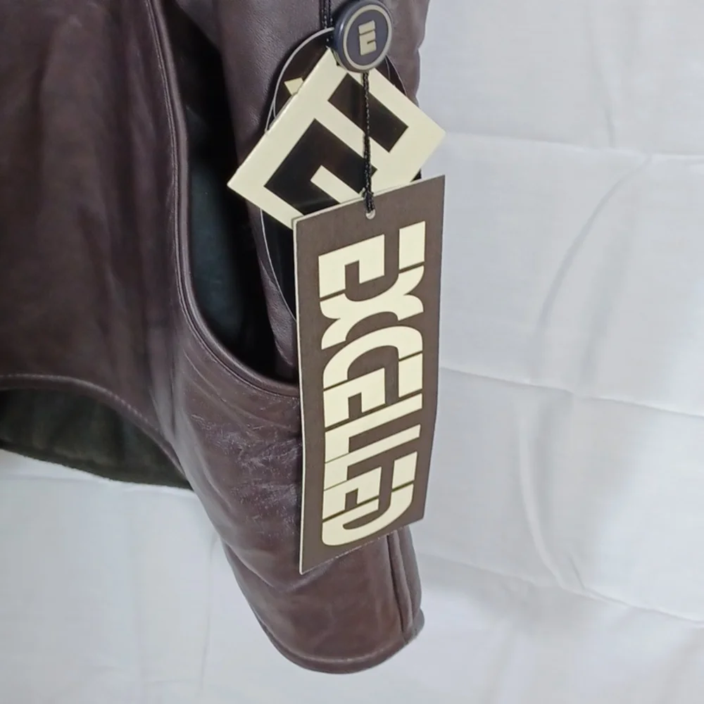 Excelled Mens Leather Reversible Vest Color Brown  Size XL - Picture 3 of 8
